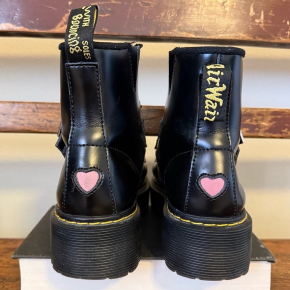 Dr. Martens Lazy Oaf Heart Buckle Platform Boots - Picture 9 of 15